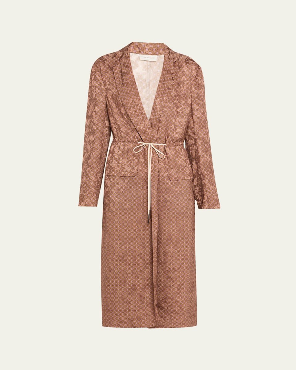 Rastino Printed Satin Tie Coat